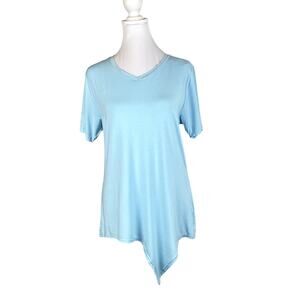 NWT Joh Kendall T-Shirt SZ S Light Blue Rayon Spandex Tee Athleisure Stretch